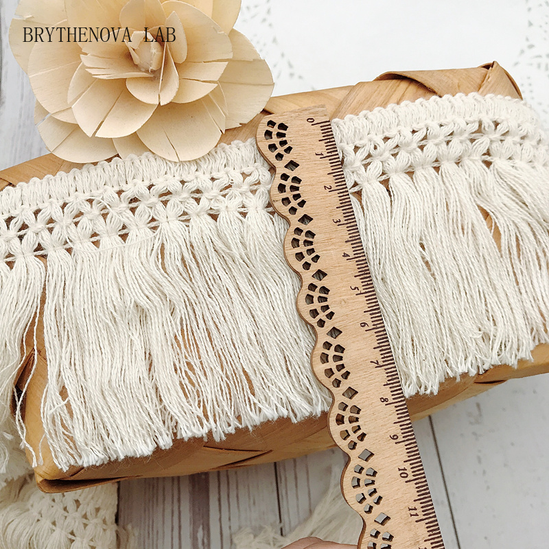 Fringe Ribbon Sewing - شريط دانتيل قطني بيج بطول 10